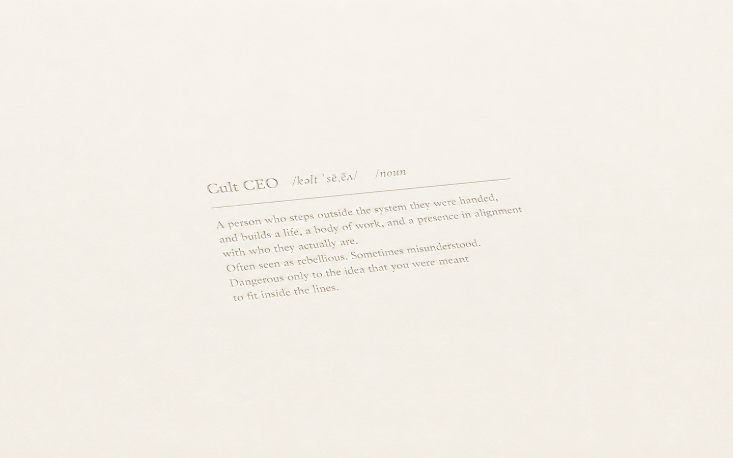Cult CEO dictionary definition page